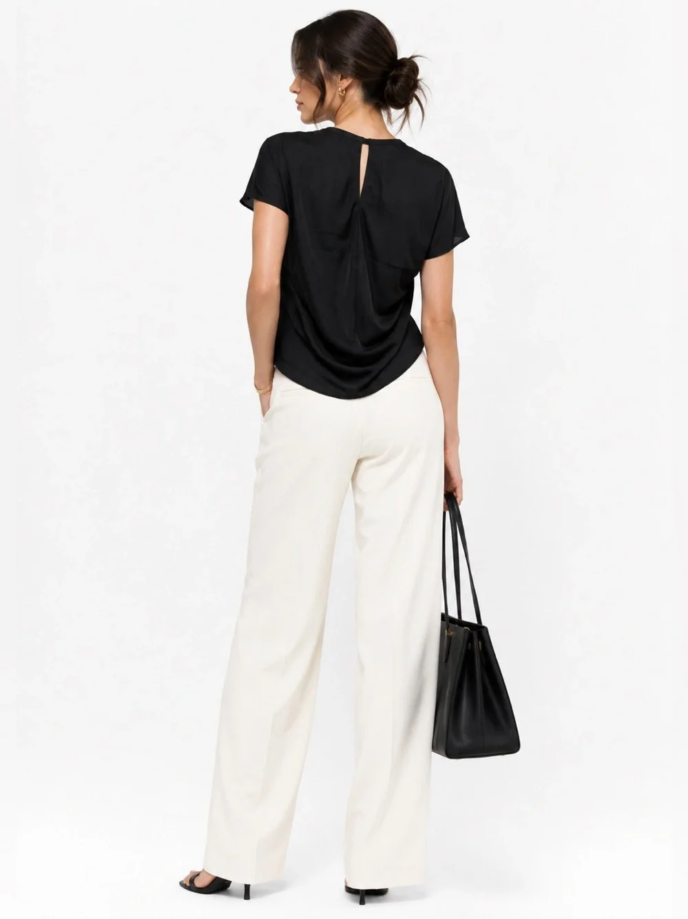 J.Crew Drapey T-shirt top in black